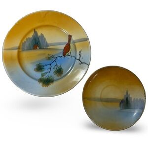 Hand Painted Made in Japan Lustreware Decorative Matching Small Plates